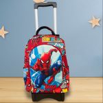 Maleta con ruedas 6 bolsillos diseño de spiderman